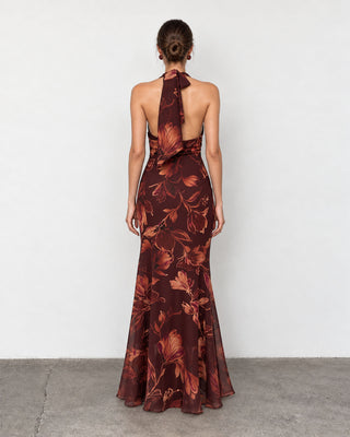 Bloom Burgundy Floral Maxi Dress