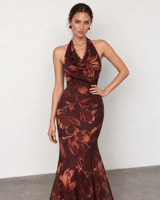 Bloom Burgundy Floral Maxi Dress