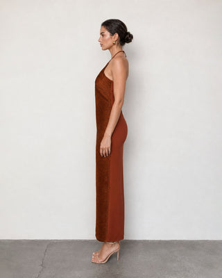 Celestia Terracotta Maxi Dress