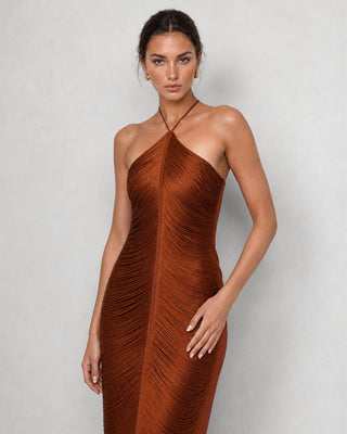 Celestia Terracotta Maxi Dress