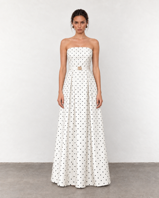 Milena Polka Dot White Dress