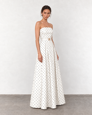 Milena Polka Dot White Dress