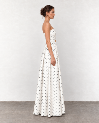 Milena Polka Dot White Dress