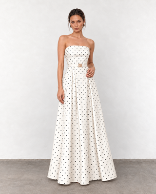 Milena Polka Dot White Dress