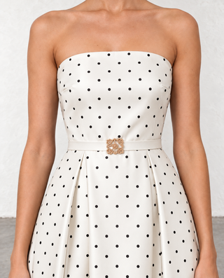 Milena Polka Dot White Dress