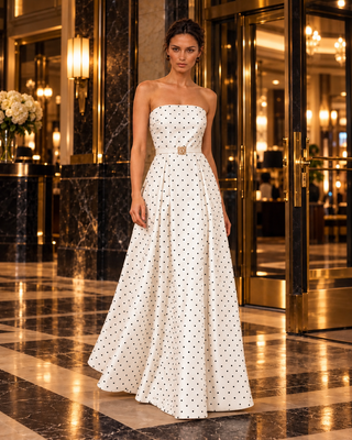 Milena Polka Dot White Dress