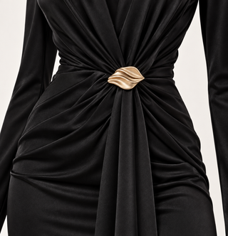 Aveline Black Scarf Detail Mini Dress