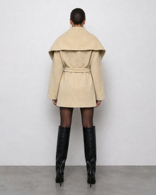 Lara Shawl-Collar Belted Coat