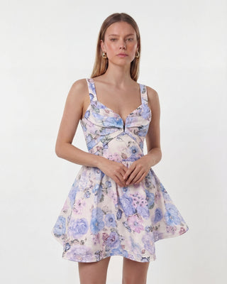 Lilou Floral Blue Mini Dress