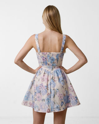 Lilou Floral Blue Mini Dress