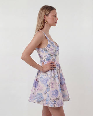 Lilou Floral Blue Mini Dress