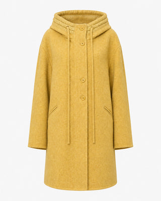 Maren Mustard Hooded Handmade Wool Coat