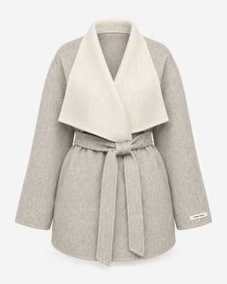 Mila Contrast-Collar Coat