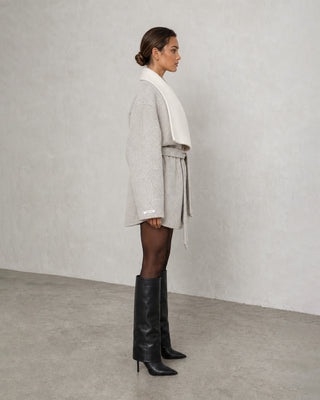 Mila Contrast-Collar Coat
