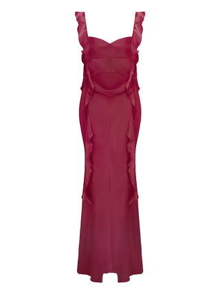 Caroline Dress (Dark Magenta)