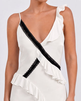 Nina Ivory Ruffle Maxi Dress
