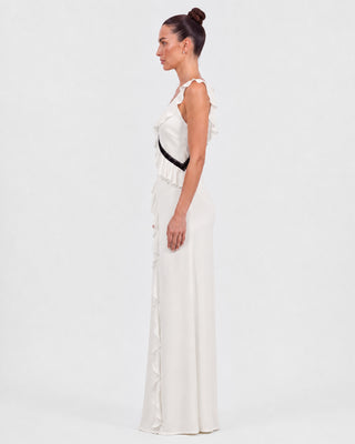 Nina Ivory Ruffle Maxi Dress