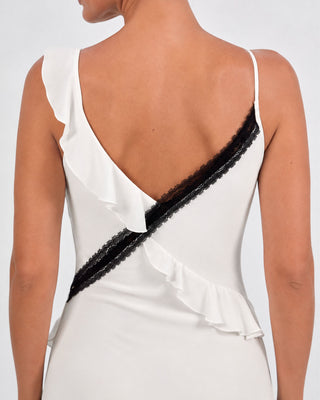 Nina Ivory Ruffle Maxi Dress