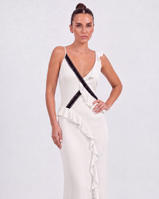 Nina Ivory Ruffle Maxi Dress