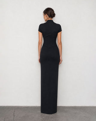 Nadia Corset Keyhole Slit Gown