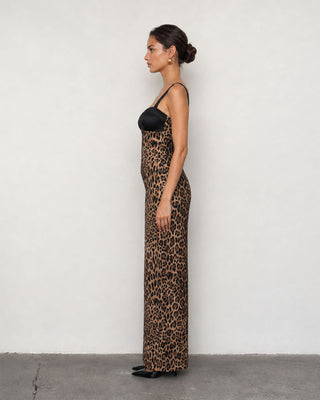 Savana Leopard Bustier Maxi Dress