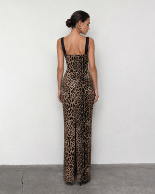 Savana Leopard Bustier Maxi Dress