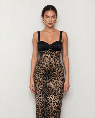 Savana Leopard Bustier Maxi Dress