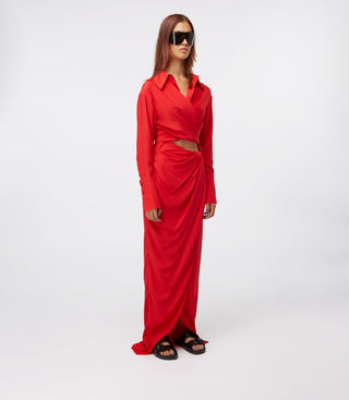 Scarlet Wrap-Front Shirt Dress