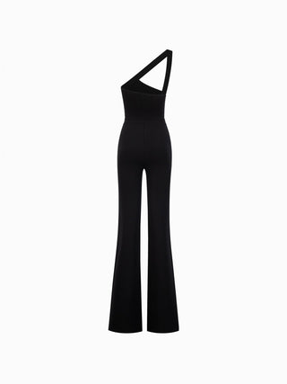 Asymmetric Elegance Black Jumpsuit