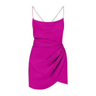 Vibrant Orchid Satin Mini Dress