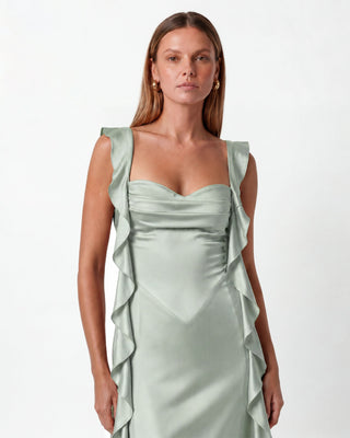 Caroline Seafoam Green Maxi Dress