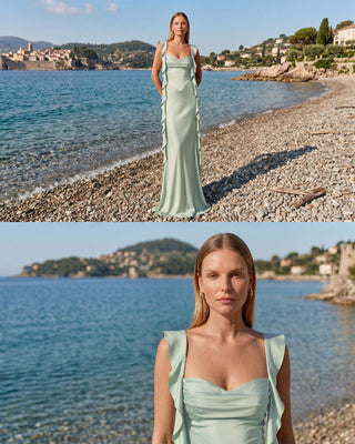 Caroline Seafoam Green Maxi Dress