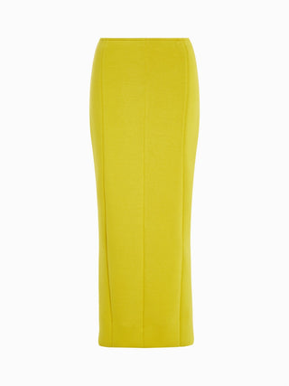 "Citron Elegance Knit Midi Skirt"