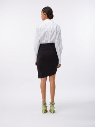 Asymmetric Draped Black Skirt