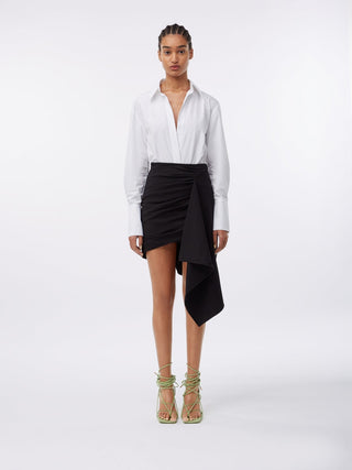 Asymmetric Draped Black Skirt