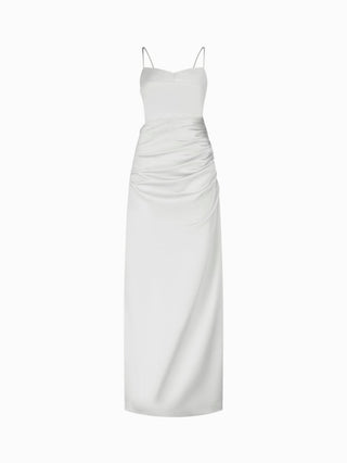 Éldon & Co London: Elegant White Ruched Gown