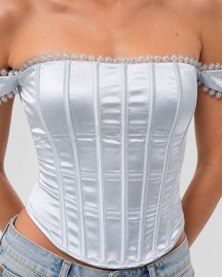 Elara Ice Blue Corset Top
