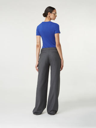 Pinstripe Wide-Leg Trousers