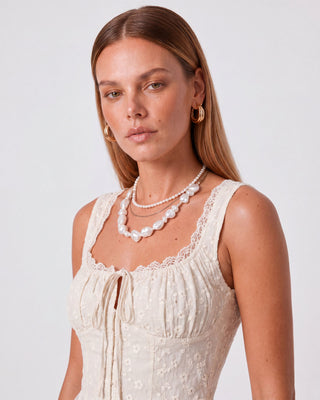 Lena Ivory Embroidered Top