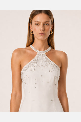 Liora Ivory Crystal Embellished Mini Dress