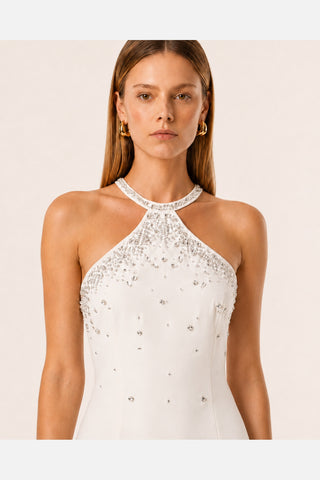 Liora Ivory Crystal Embellished Mini Dress