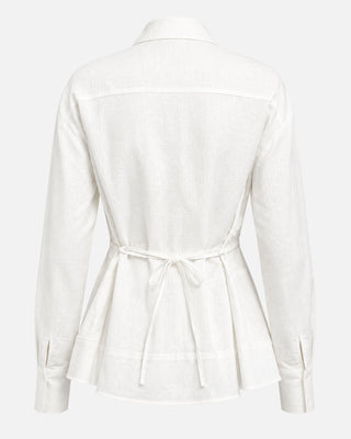 Maris Lace-Up White Linen Co-ord Set