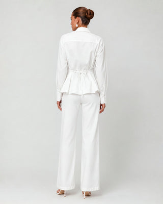 Maris Lace-Up White Linen Co-ord Set