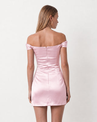 Maya Pudra Pembe Mini Elbise