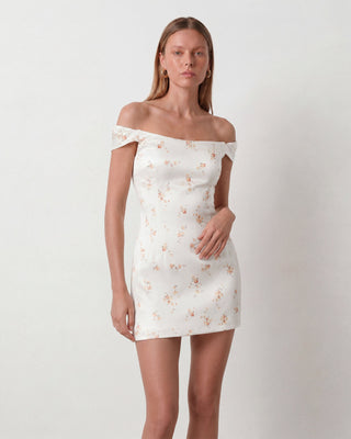 Maya Floral Ivory Mini Dress