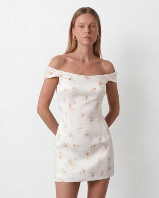 Maya Floral Ivory Mini Dress
