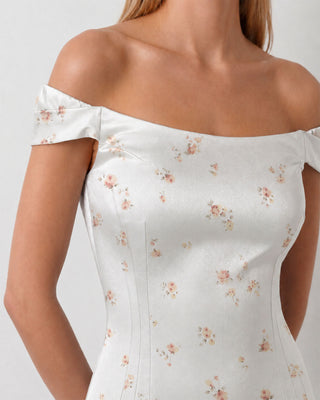 Maya Floral Ivory Mini Dress