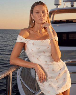 Maya Floral Ivory Mini Dress