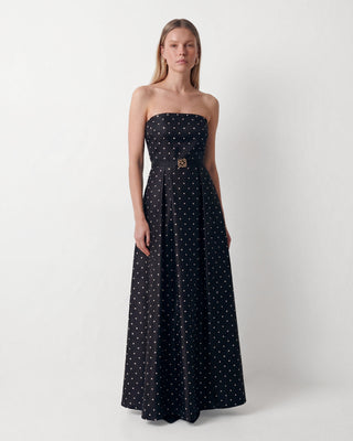 Milena  Polka Dot Black Dress