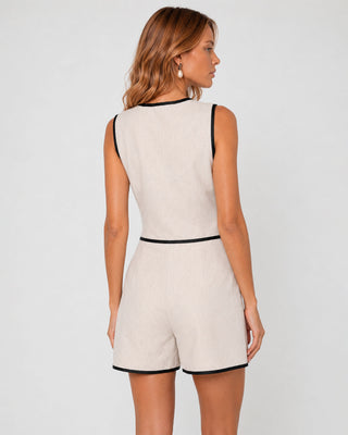 Rhea Contrast Piped Mini Dress